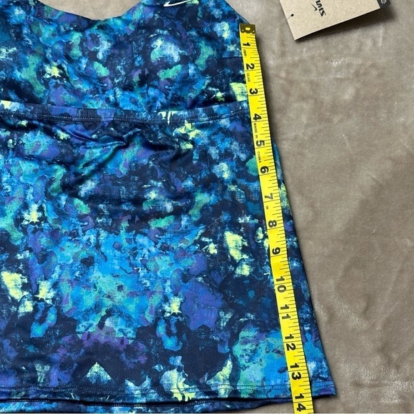 Nike Earth Dye Scoop  Neck Tankini Top Blues Size Small - Picture 9 of 9